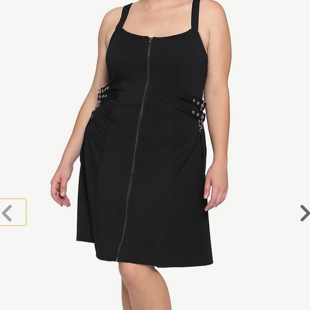 Zip Front Strappy Dress